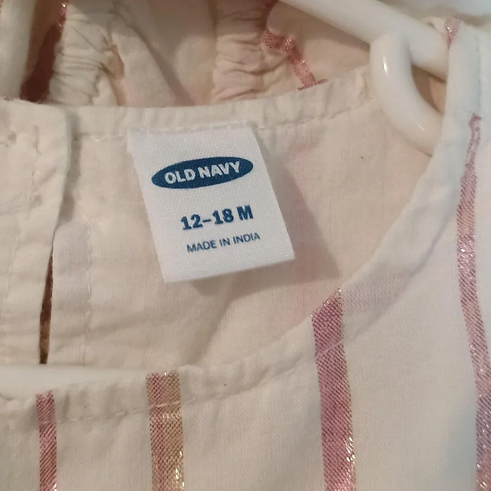 Baby Essentials Old Navy/Dress Set/Girls 12-18M/Pink Cream/2pc